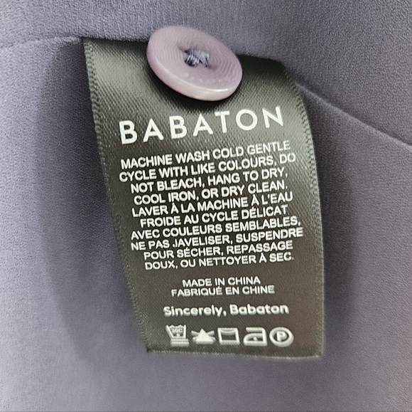 Aritzia Babaton Quincey Draped Trench Jacket Blue Small Classic Quiet Luxury - Picture 9 of 12